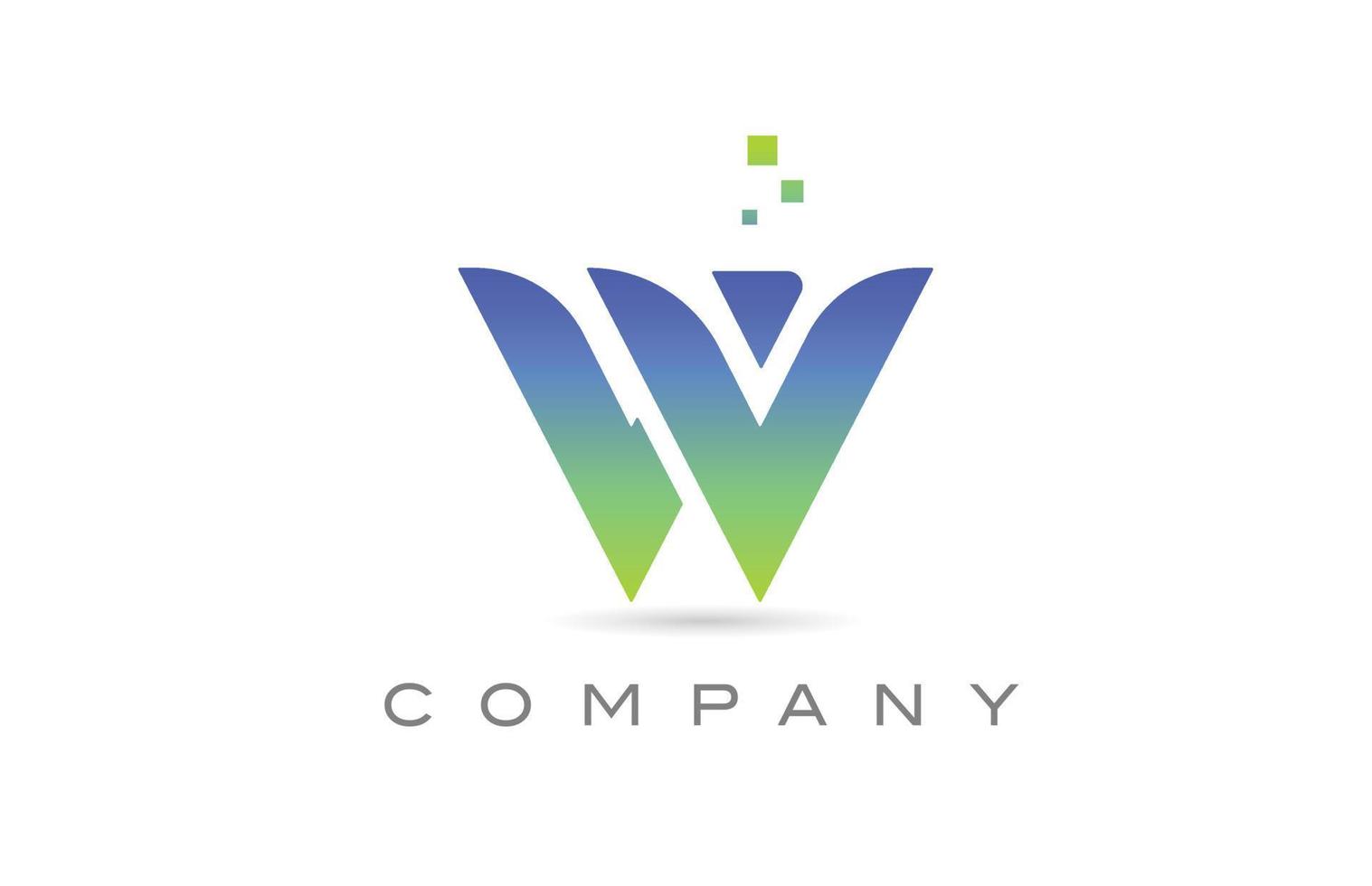w icône verte du logo de la lettre de l'alphabet. modèle de conception créative pour les entreprises et les entreprises vecteur