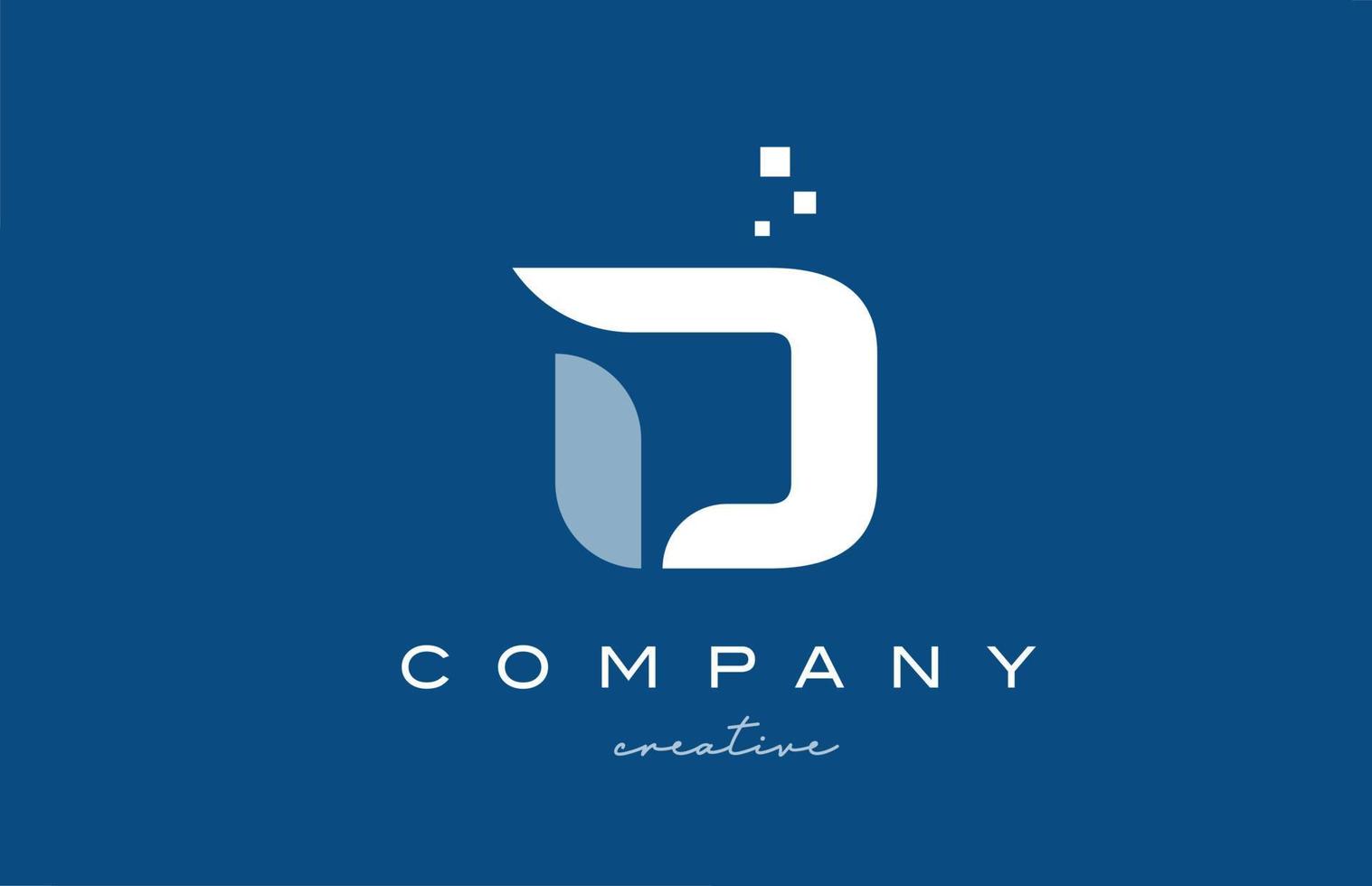 création d'icône de logo lettre alphabet d. modèle créatif bleu blanc pour entreprise et entreprise vecteur