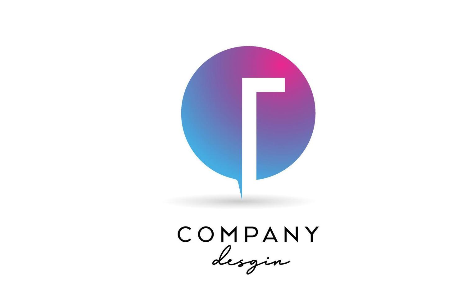 icône de logo de lettre alphabet rose bleu t avec cercle design. modèle créatif pour les entreprises et les entreprises vecteur