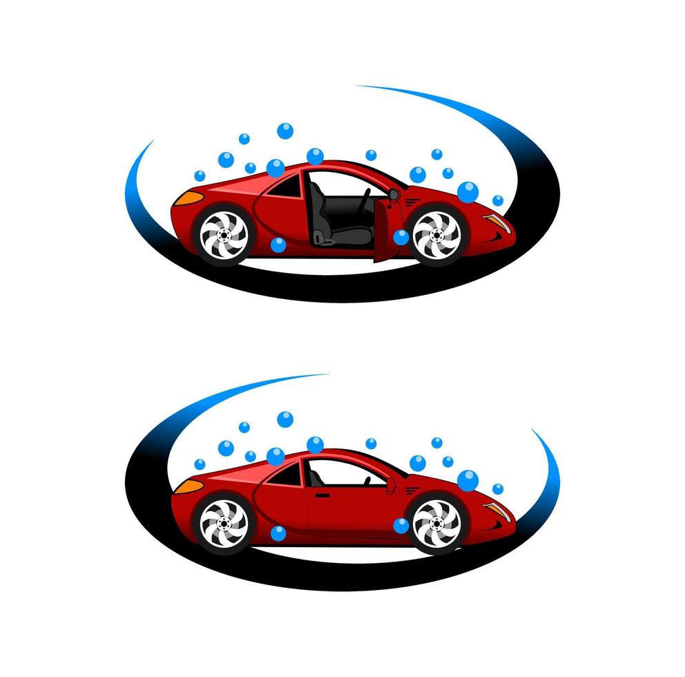 illustration de conception de lavage de voiture de sport de luxe vecteur