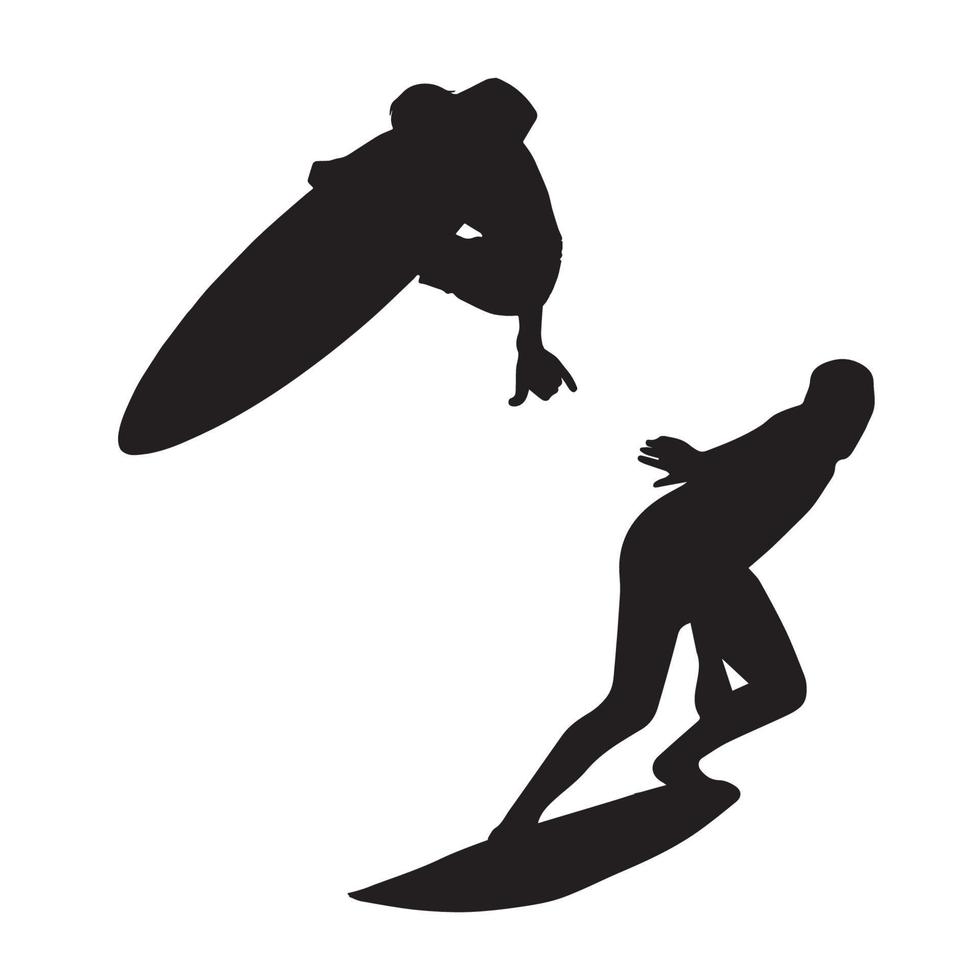 silhouette de surf vecteur