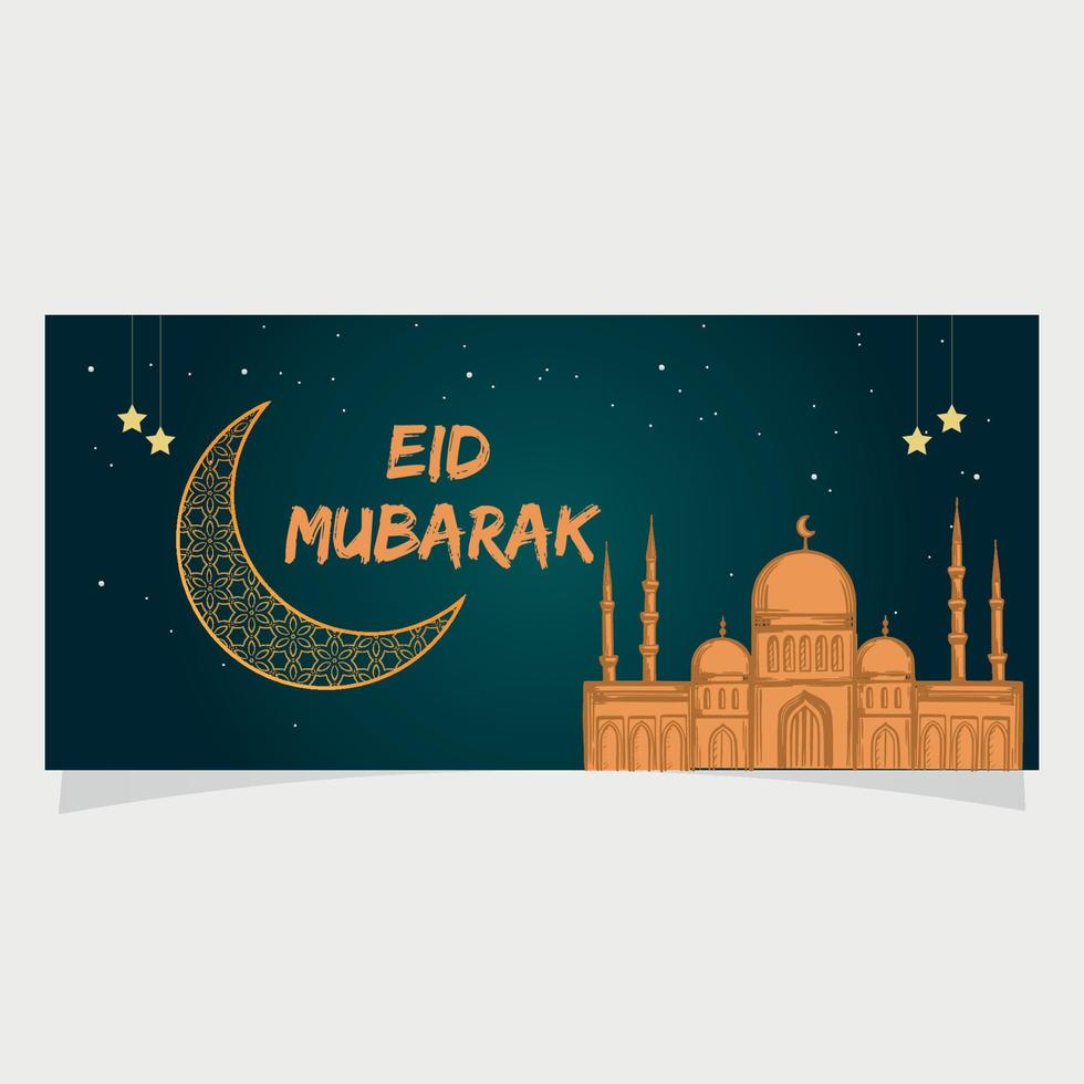 belle conception de couverture de médias sociaux eid mubarak vecteur