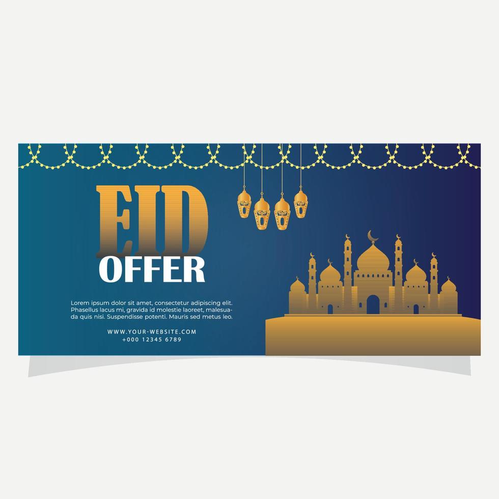 offre eid conception de couverture de médias sociaux vecteur