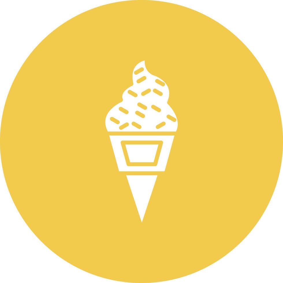 icône de fond de cercle de glyphe de crème glacée vecteur