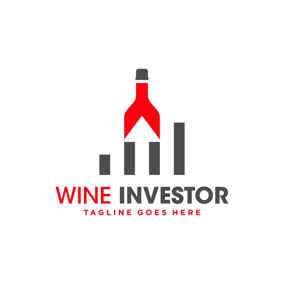 création de logo d'illustration d'entreprise d'investissement de vin vecteur