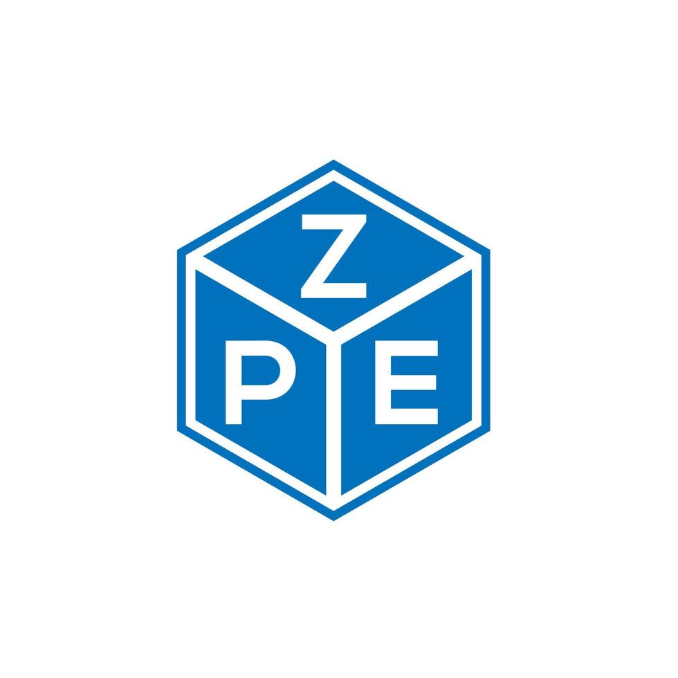 création de logo de lettre zpe sur fond blanc. concept de logo de lettre initiales créatives zpe. conception de lettre zpe. vecteur