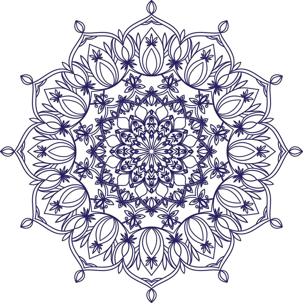 mandala de vecteur 6 pour cahier de coloriage. ornement rond décoratif. modèle de thérapie anti-stress. logo de yoga, arrière-plan pour affiche de méditation. forme de fleur inhabituelle. vecteur oriental