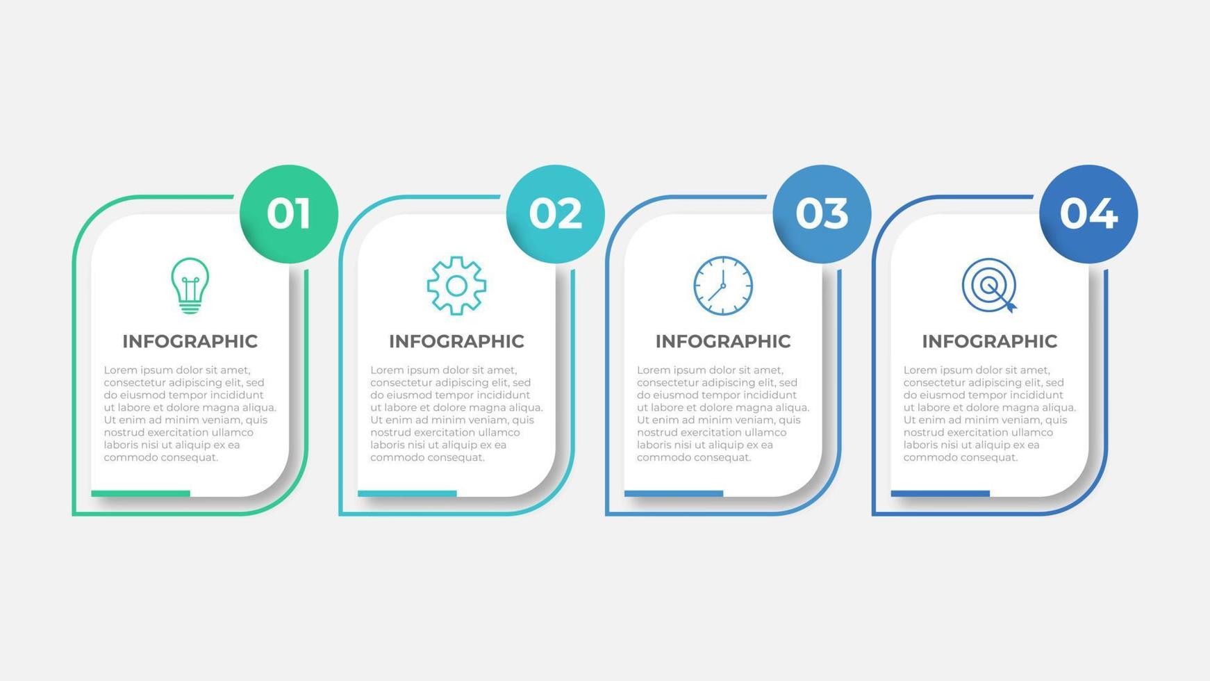 modèle d'élément d'infographie d'entreprise en 4 étapes vecteur