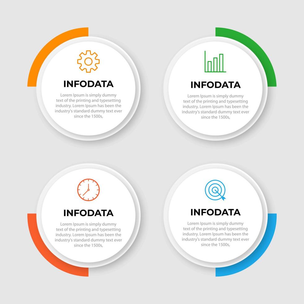 modèle d'infographie d'entreprise de présentation avec 4 options. illustration vectorielle. vecteur