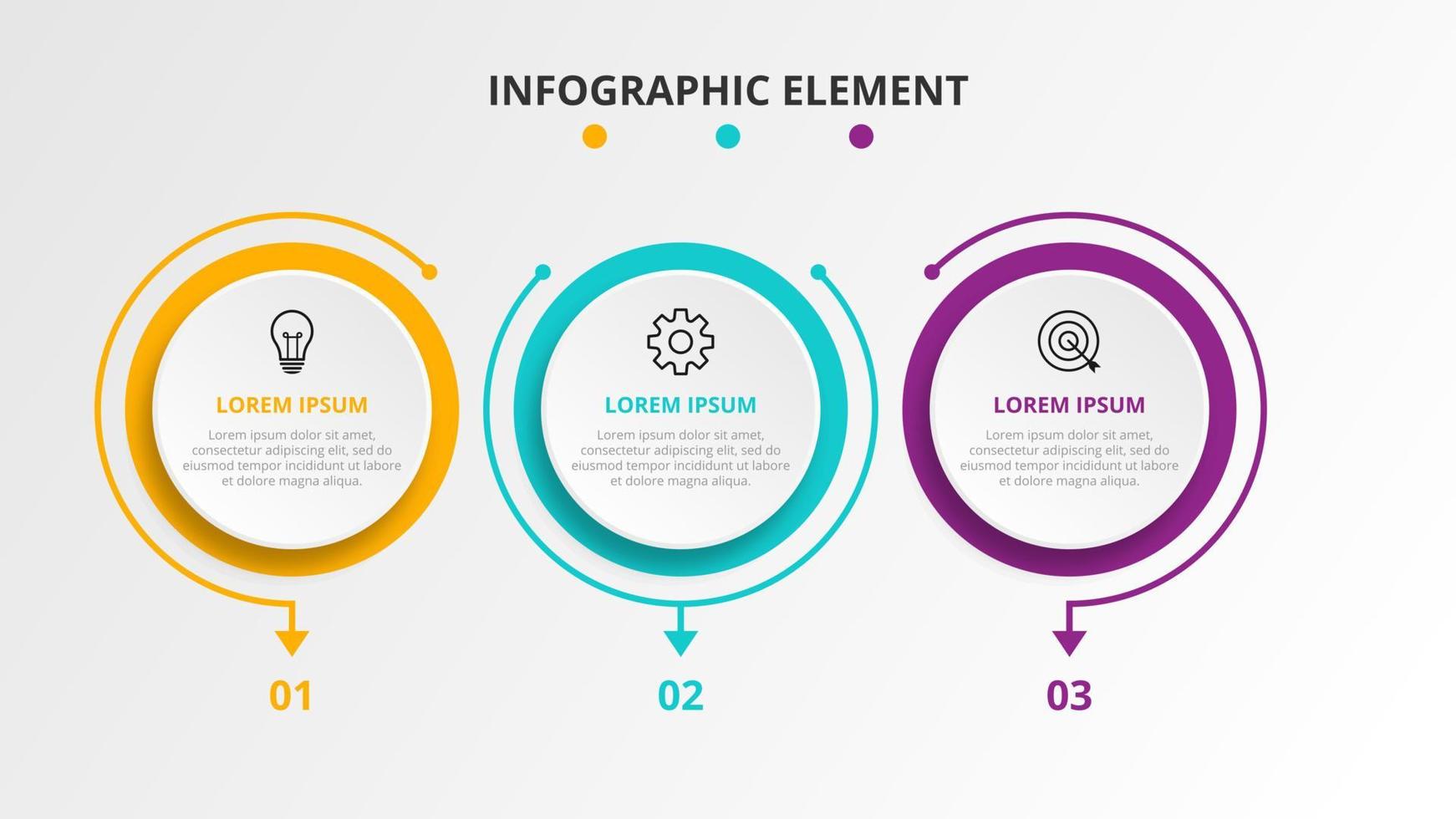 modèle d'élément d'infographie d'entreprise en 3 étapes vecteur