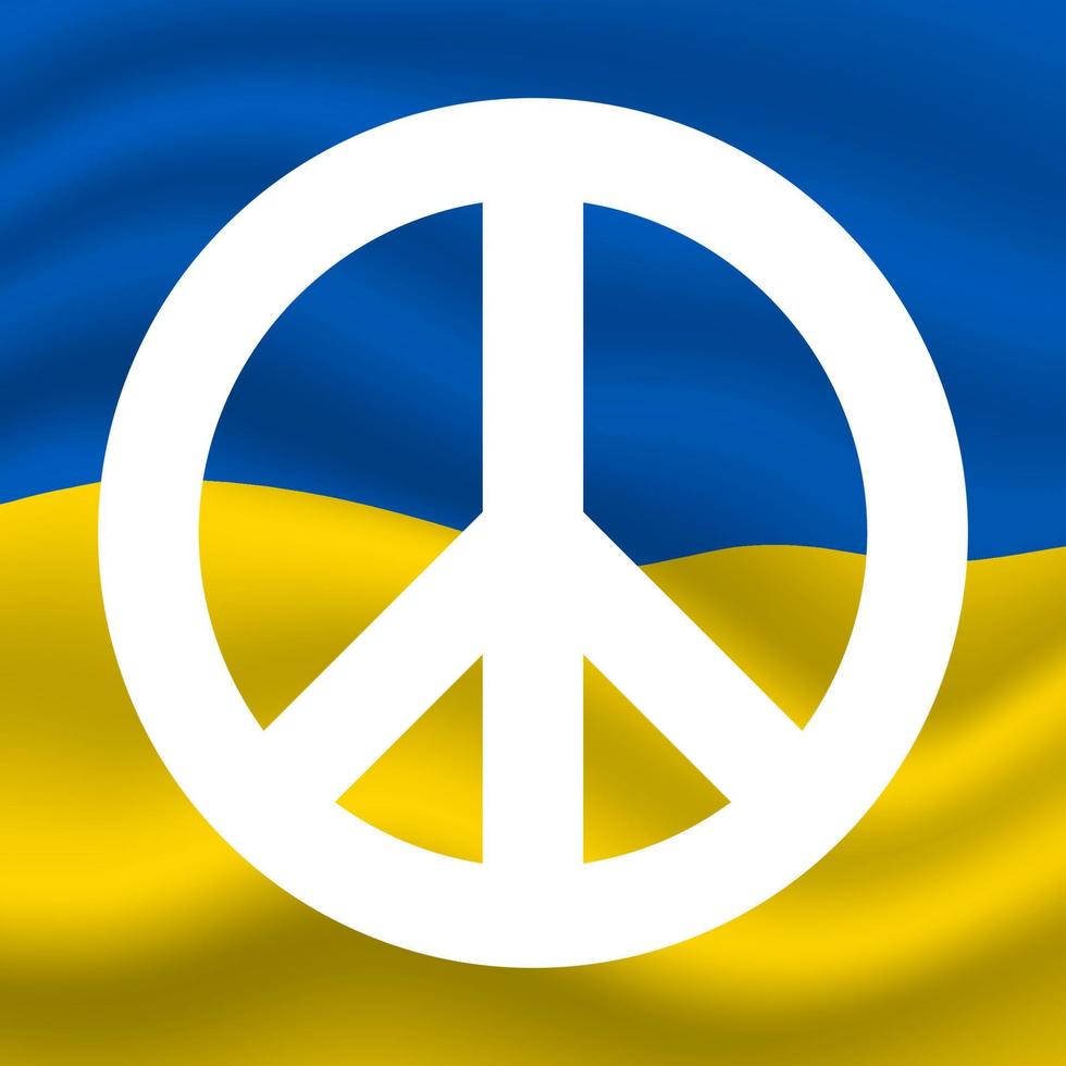 ukraine russie conflit drapeau de paix. vecteur ukraine russie guerre. illustration vectorielle