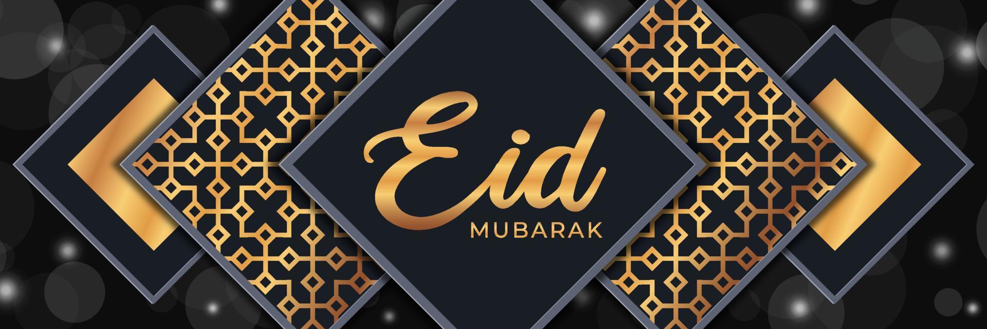 design moderne eid mubarak. fête sainte islamique eid mubarak. carte de voeux, bannière. illustration vectorielle vecteur