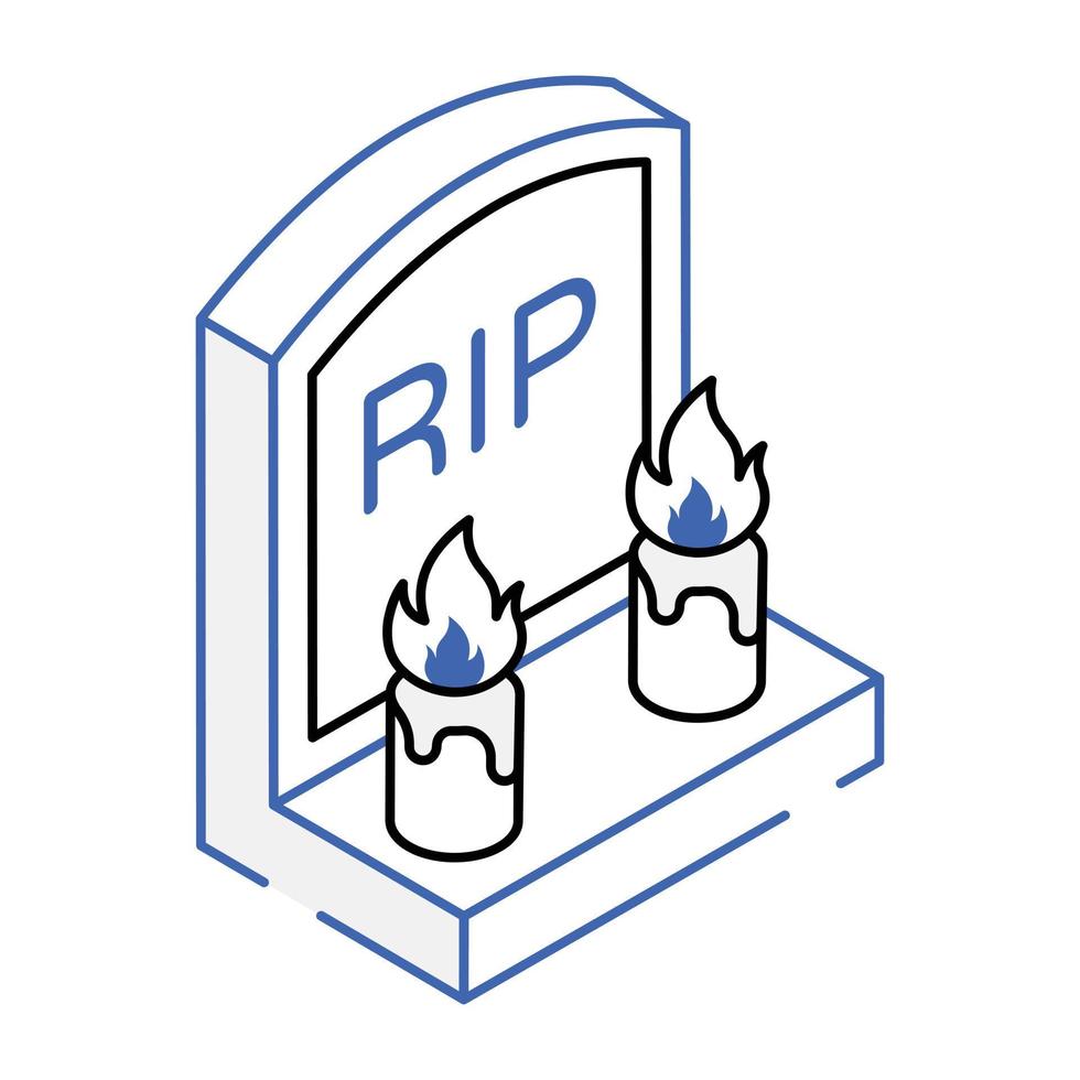 une icône isométrique de contour de rip vecteur