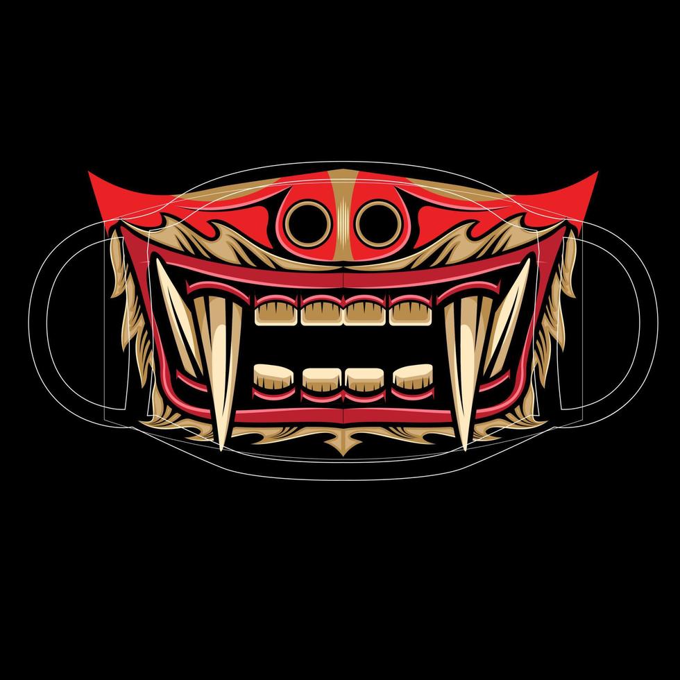 masque de barong vecteur