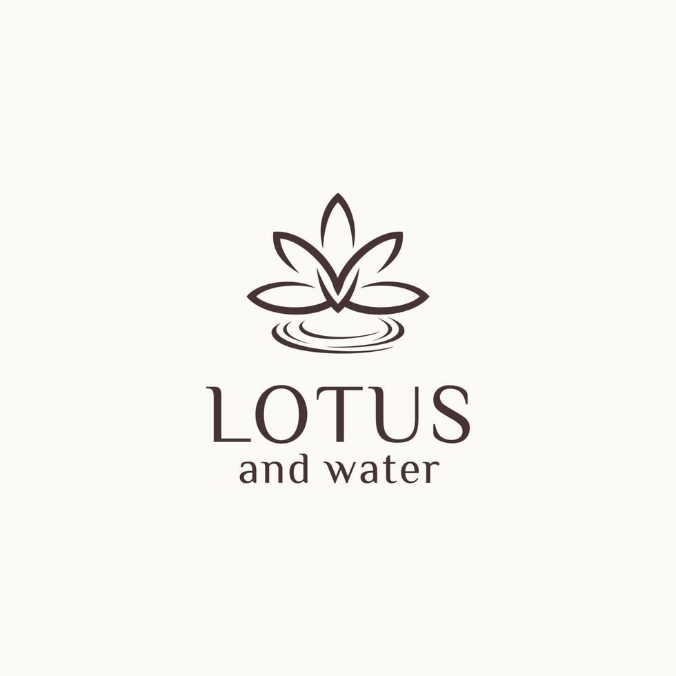 eau et lotus pour la conception de logo de spa spirituel traditionnel, adapté à vos besoins de conception, logo, illustration, animation, etc. vecteur