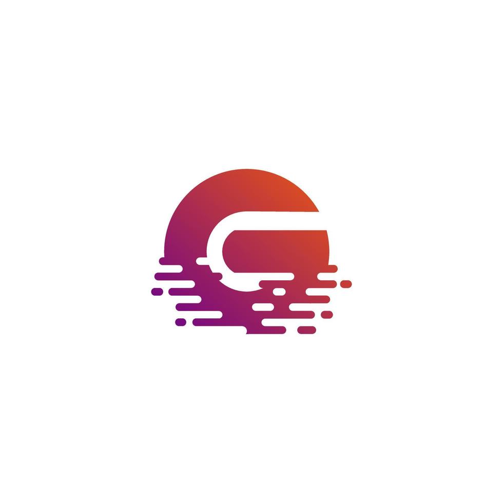 logo g initial - illustration vectorielle, inspiration design avec dégradé violet et orange. adapté à vos besoins de conception, logo, illustration, animation, etc. vecteur