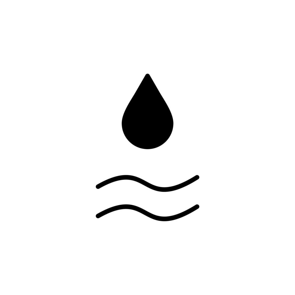 goutte d'eau, eau, gouttelette, modèle de logo d'illustration vectorielle d'icône de ligne solide liquide. adapté à de nombreuses fins. vecteur