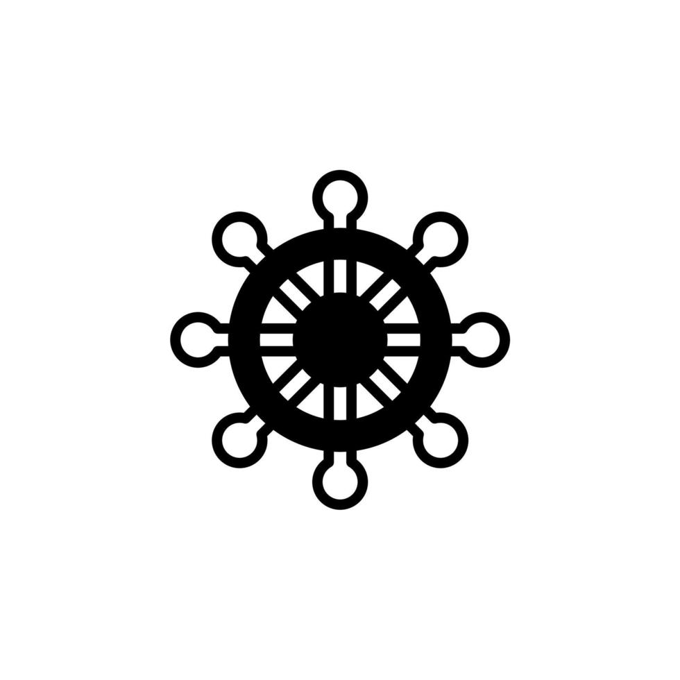 gouvernail, nautique, bateau, modèle de logo d'illustration vectorielle d'icône de ligne solide de bateau. adapté à de nombreuses fins. vecteur