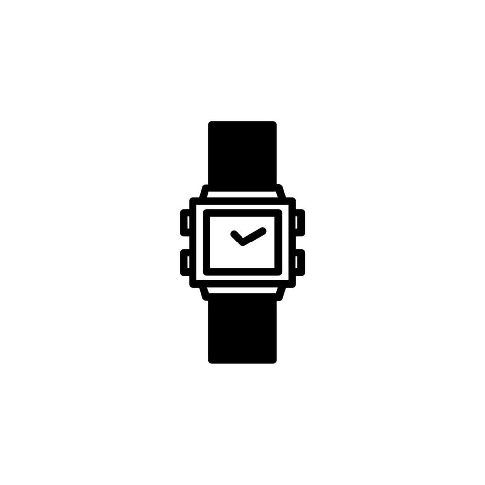 montre, montre-bracelet, horloge, modèle de logo d'illustration vectorielle d'icône de ligne solide de temps. adapté à de nombreuses fins. vecteur