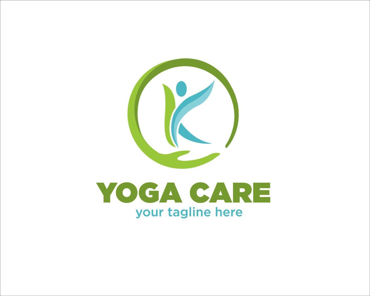 conceptions de logo de soins de yoga vecteur