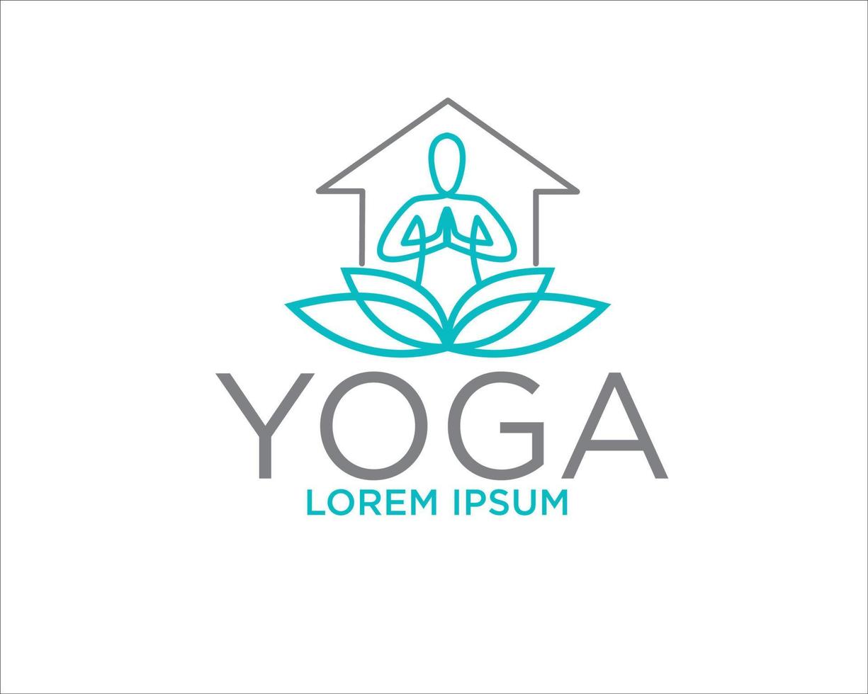 conceptions de logo de maison de yoga vecteur simple icône moderne et symbole