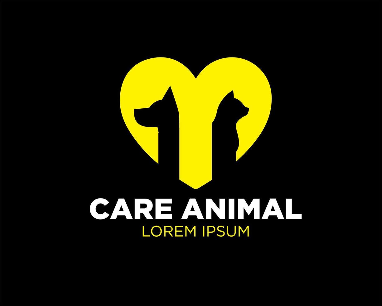 logo de soins pour animaux de compagnie conçoit icône et symbole vecteur minimaliste