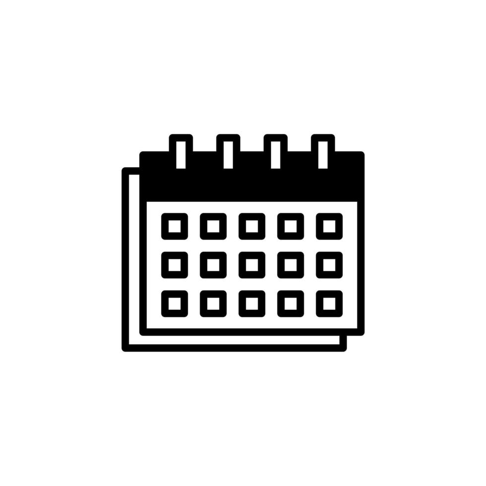calendrier, calendrier, date modèle de logo d'illustration vectorielle d'icône de ligne solide. adapté à de nombreuses fins. vecteur