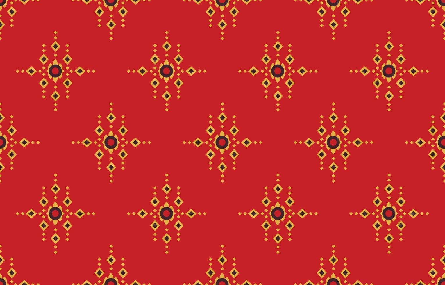 bordure rouge ethnique à la main bel art. motif navajo sans couture dans le style tribal, folklorique, mexicain, péruvien, indien, marocain, turc et ouzbek. impression d'ornement d'art géométrique à motif aztèque. vecteur