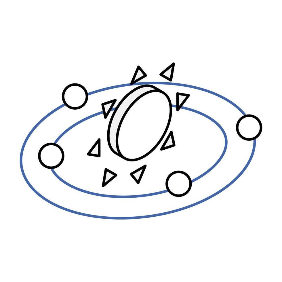 une icône isométrique personnalisable du système solaire vecteur