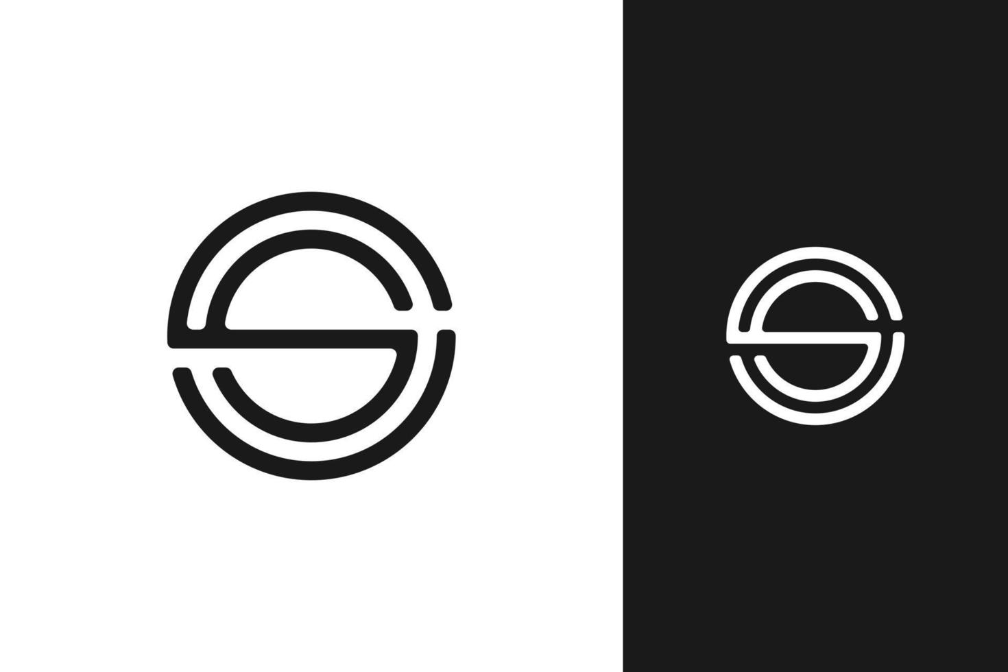 création de logo monogramme initial s simple et moderne minimal vecteur
