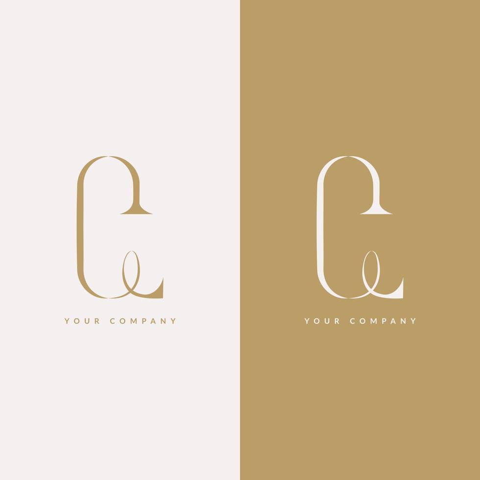 luxe élégant lettre ce beauté logo design vecteur