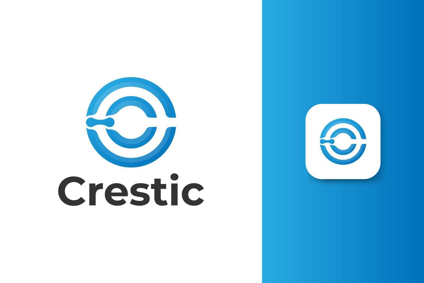 création de logo dégradé simple et moderne initial c vecteur