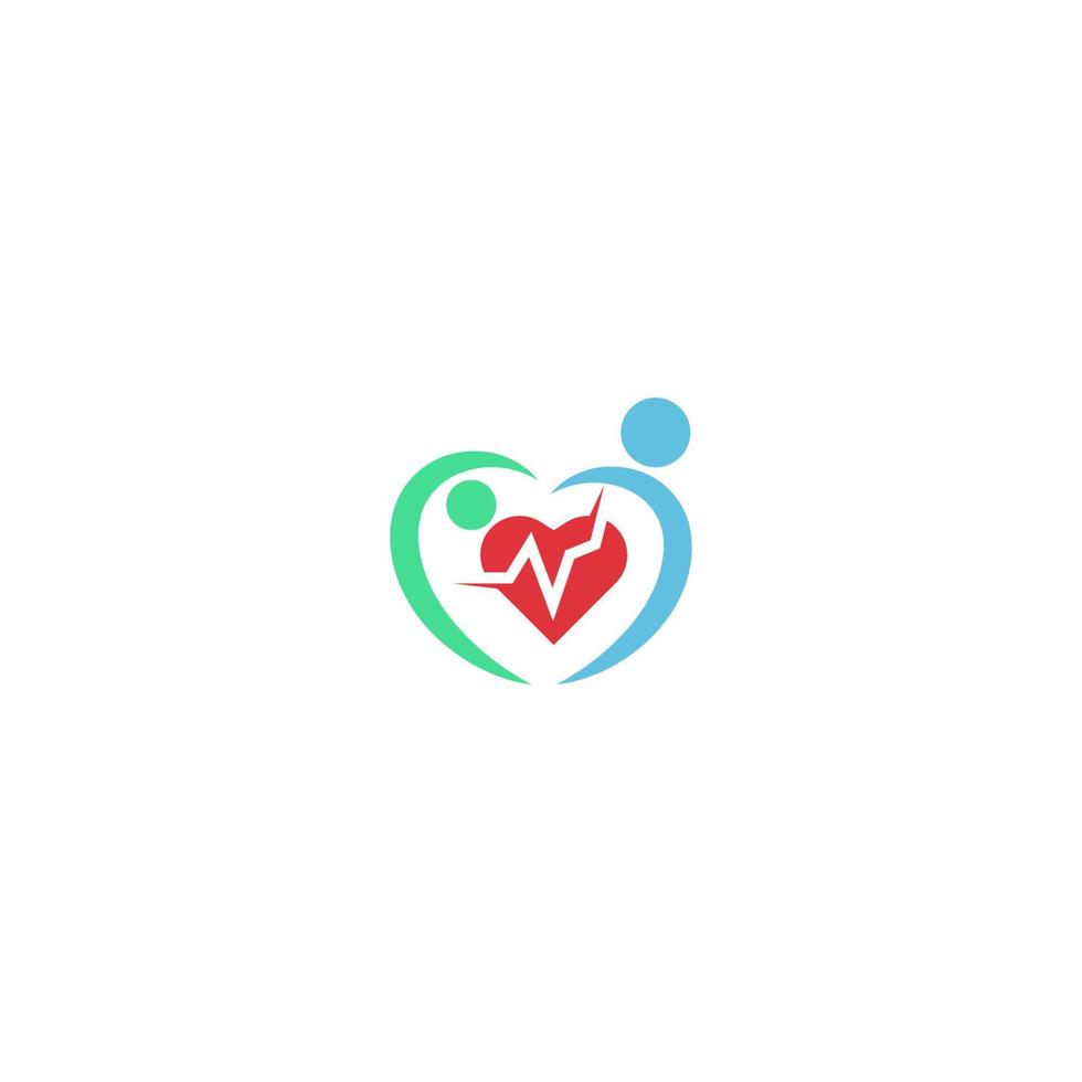 soins cardiaques logo icône design illustration vecteur