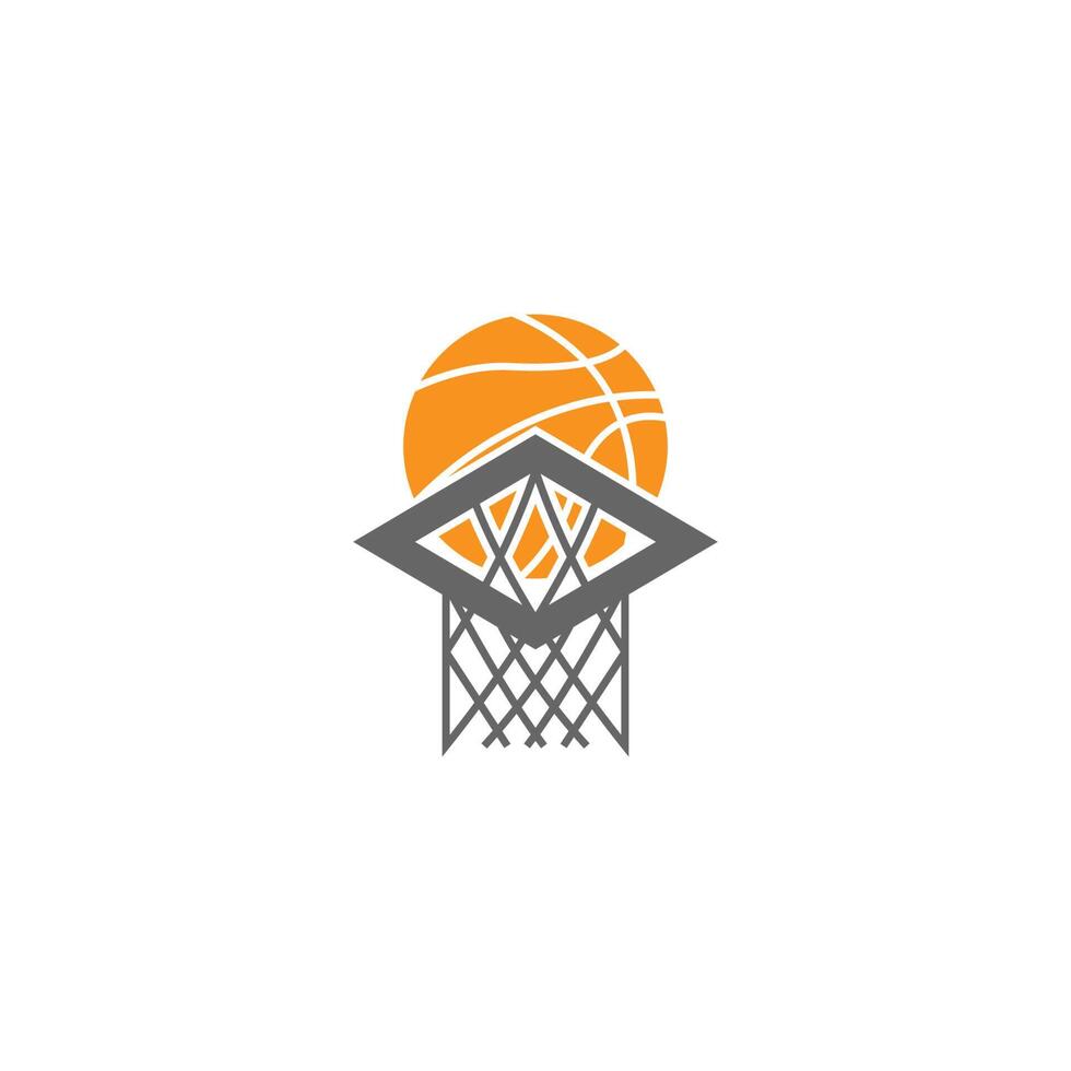 modèle d'illustration de conception de logo d'icône de basket-ball vecteur