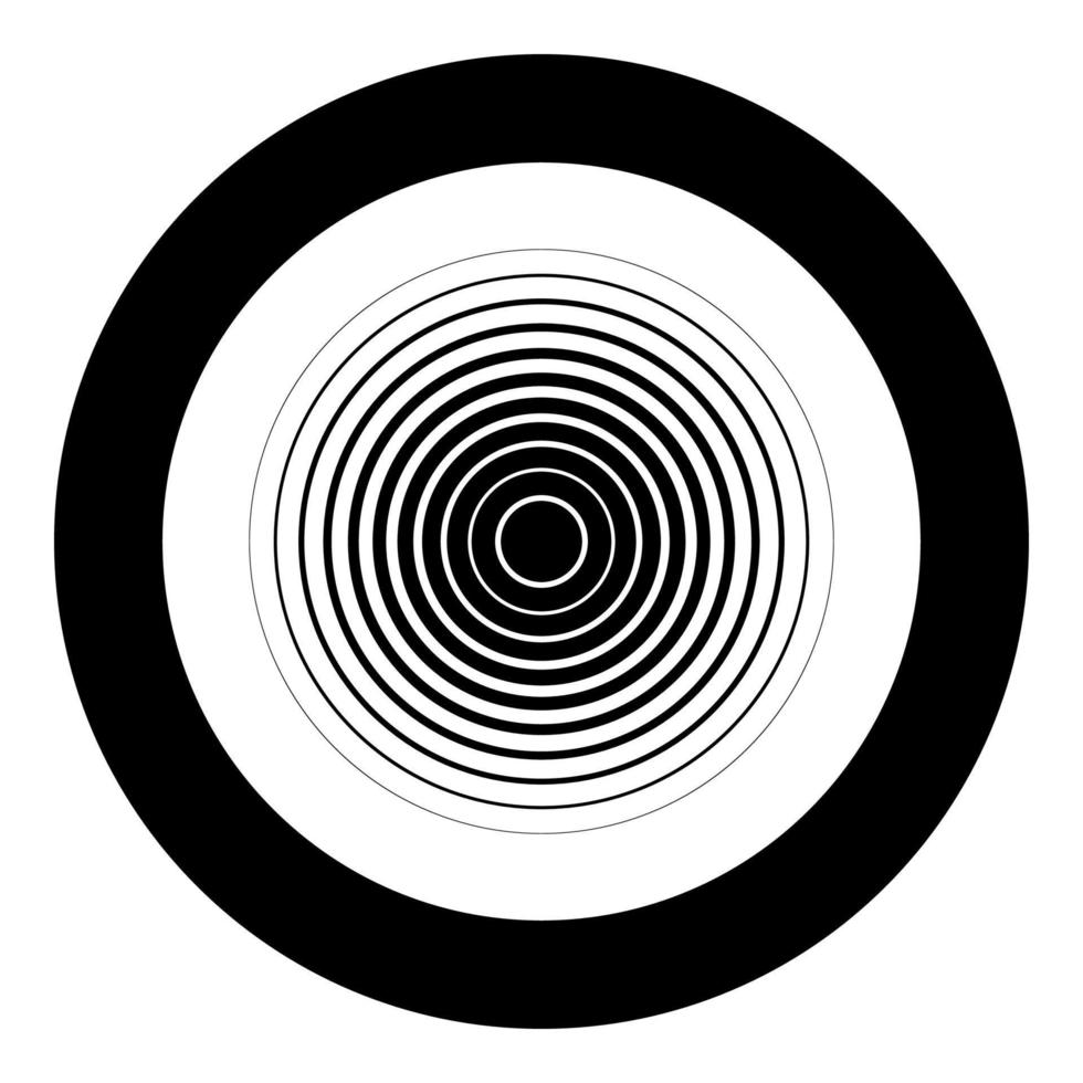 icône sans fil d'onde radio en cercle autour de l'image d'illustration vectorielle de couleur noire style de contour solide vecteur