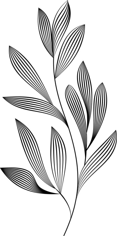 fleurs abstraites, décoration d'art en ligne pour papier peint et conception d'art mural. utiliser pour la découpe au laser. objet de dessin de contour moderne vecteur