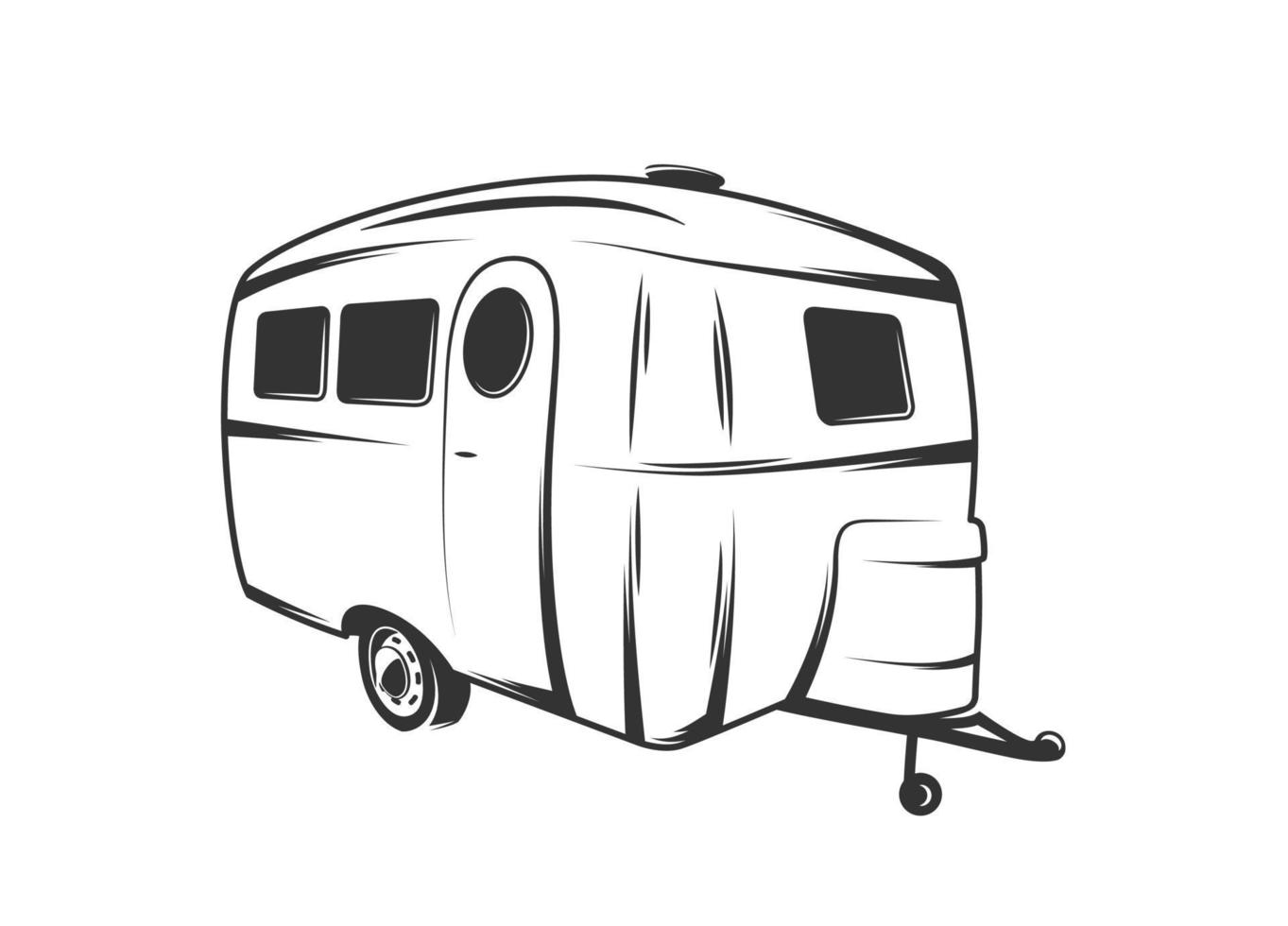 camping-car isolé sur fond blanc vecteur