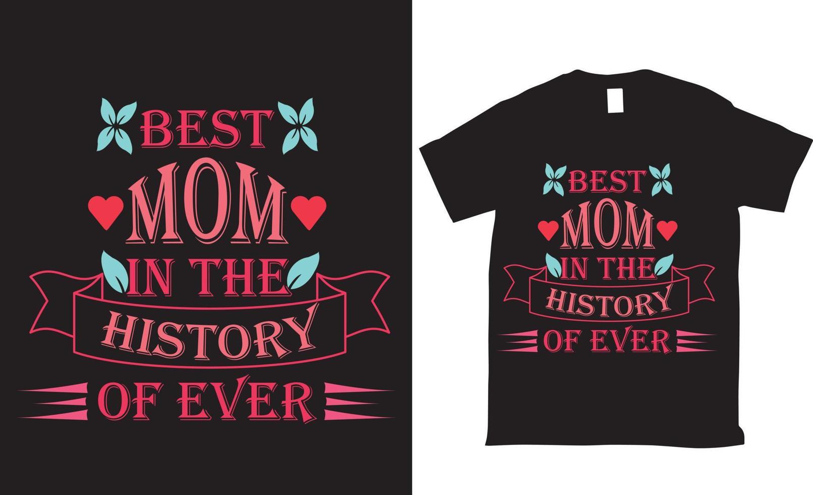 meilleur design de t-shirt typographie maman mère maman au monde vecteur