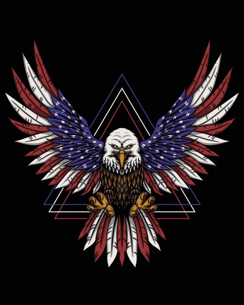 eagle fly amérique drapeau illustration vectorielle vecteur