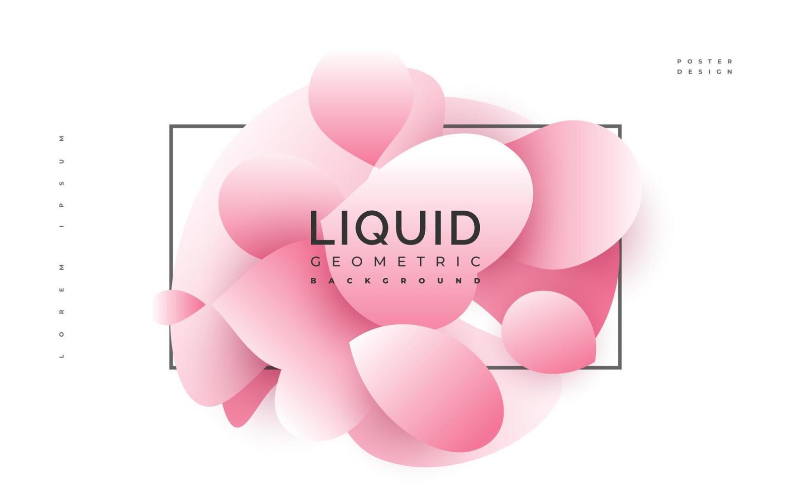 fond liquide rose et blanc. fond géométrique abstrait avec des formes fluides. fond liquide ondulé 3d pour bannière ou affiche vecteur