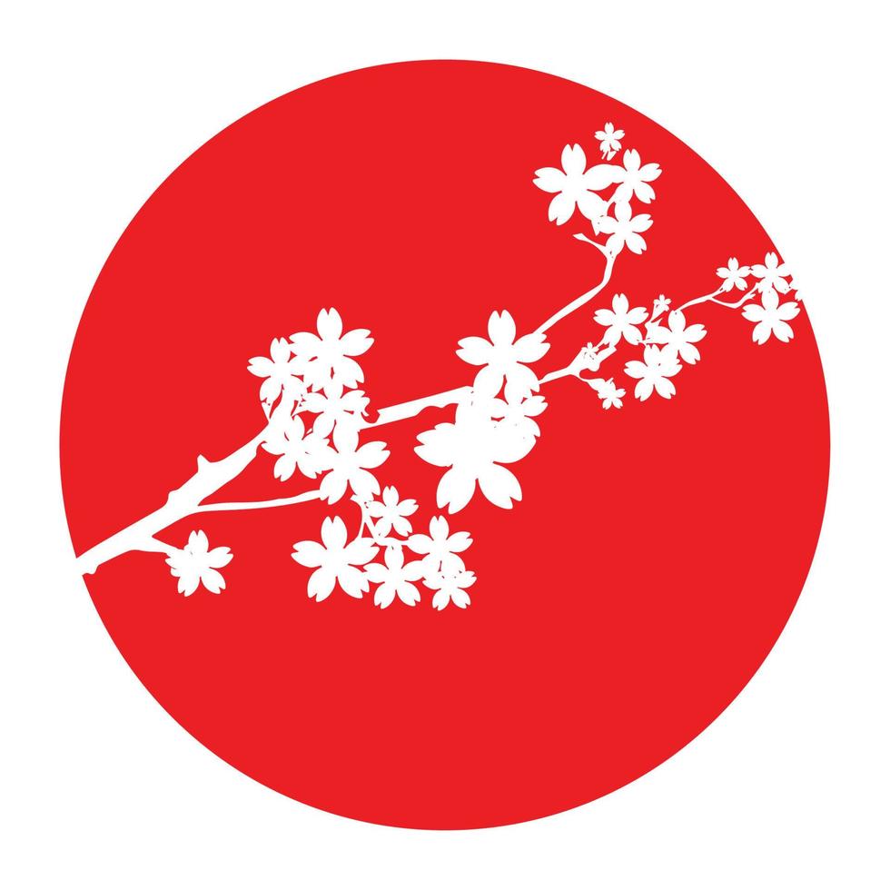 silhouette de fleur de cerisier vecteur