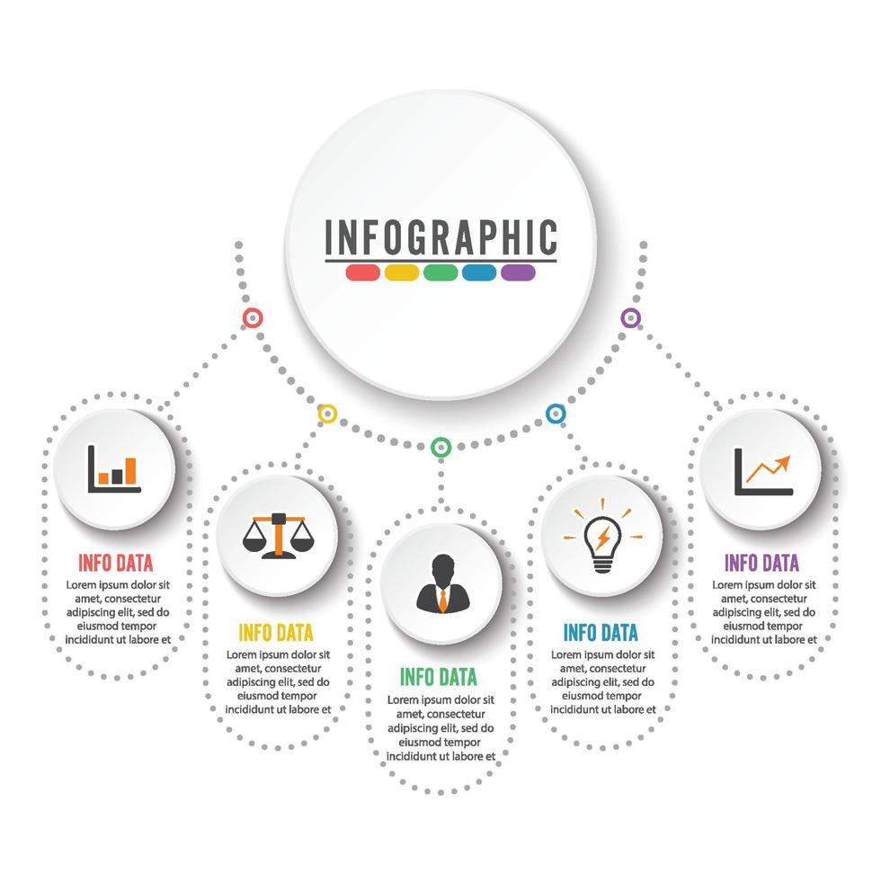 modèle d'options de nombre infographie abstraite. illustration vectorielle. peut être utilisé pour la mise en page du flux de travail, le diagramme, les options d'étape commerciale, la bannière, la conception Web. vecteur