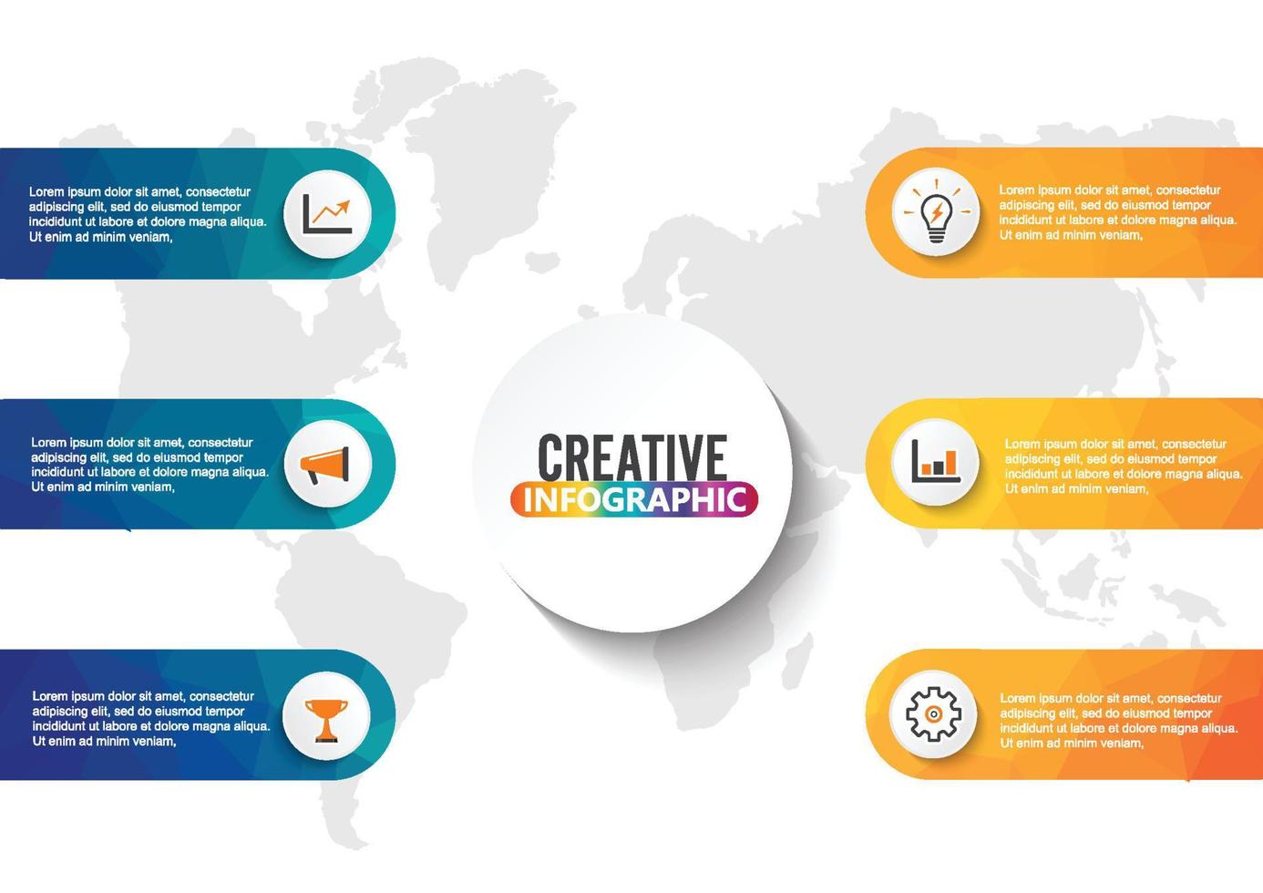 visualisation des données d'entreprise. diagramme de processus. éléments abstraits du graphique, diagramme avec étapes, options, parties ou processus. modèle d'entreprise de vecteur pour la présentation. concept créatif pour infographie.