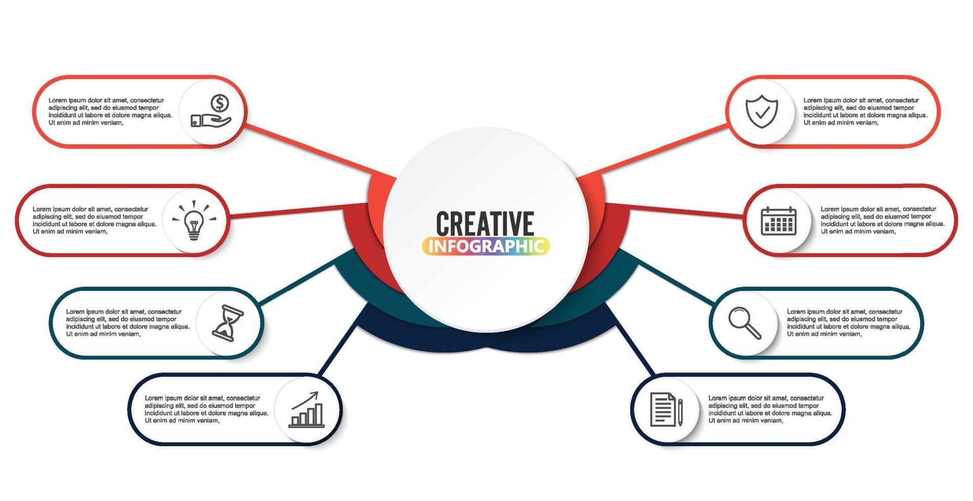 modèle infographique de vecteur avec étiquette en papier 3d, cercles intégrés. concept d'entreprise avec des options. pour le contenu, diagramme, organigramme, étapes, pièces, infographie de chronologie, mise en page de flux de travail, graphique