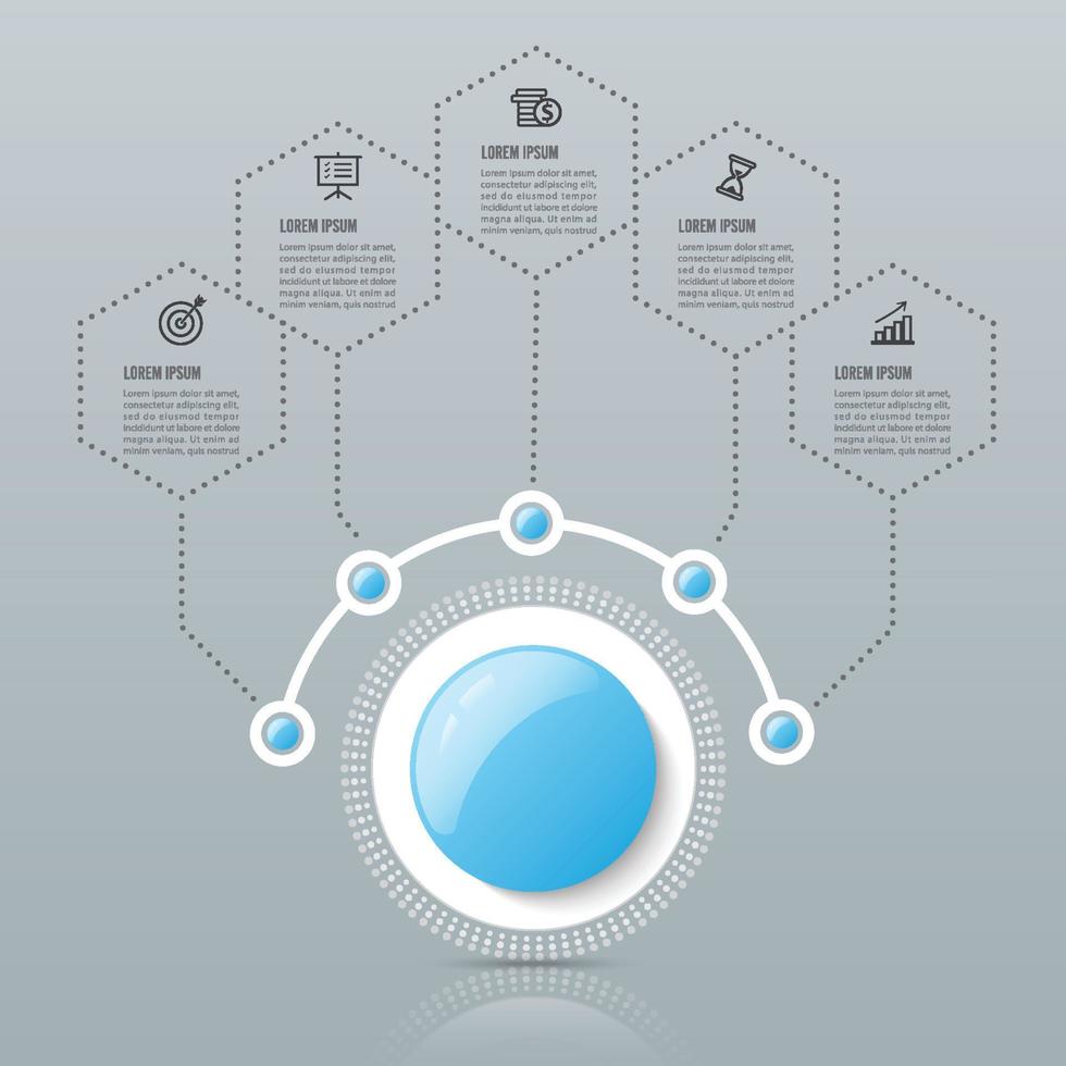 modèle infographique de vecteur avec étiquette en papier 3d, cercles intégrés. concept d'entreprise avec des options. pour le contenu, diagramme, organigramme, étapes, pièces, infographie de chronologie, mise en page de flux de travail, graphique