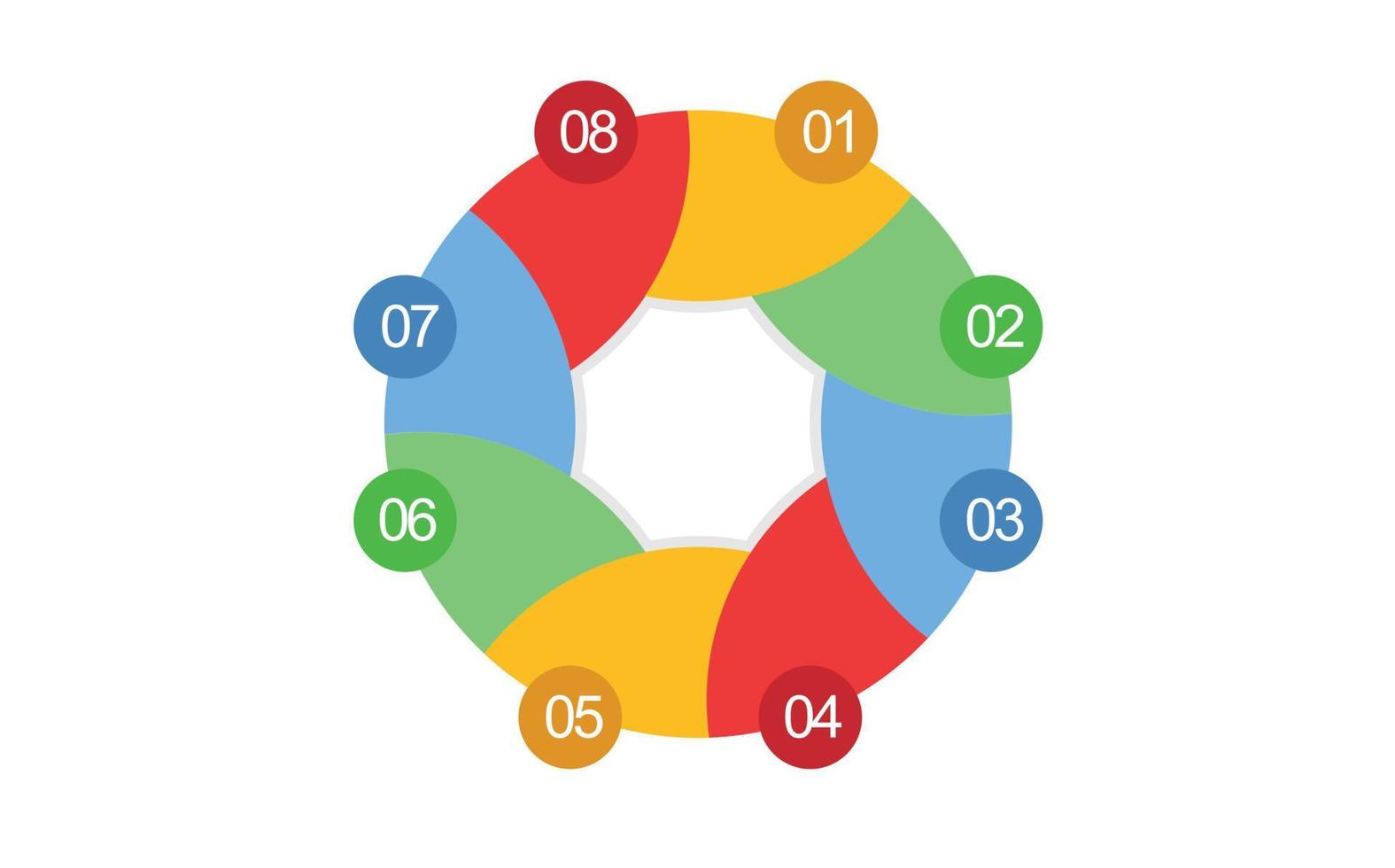 cercle d'affaires. icônes d'infographie de chronologie conçues pour un élément de jalon de modèle de fond abstrait diagramme moderne technologie de processus graphique de présentation de données de marketing numérique vecteur