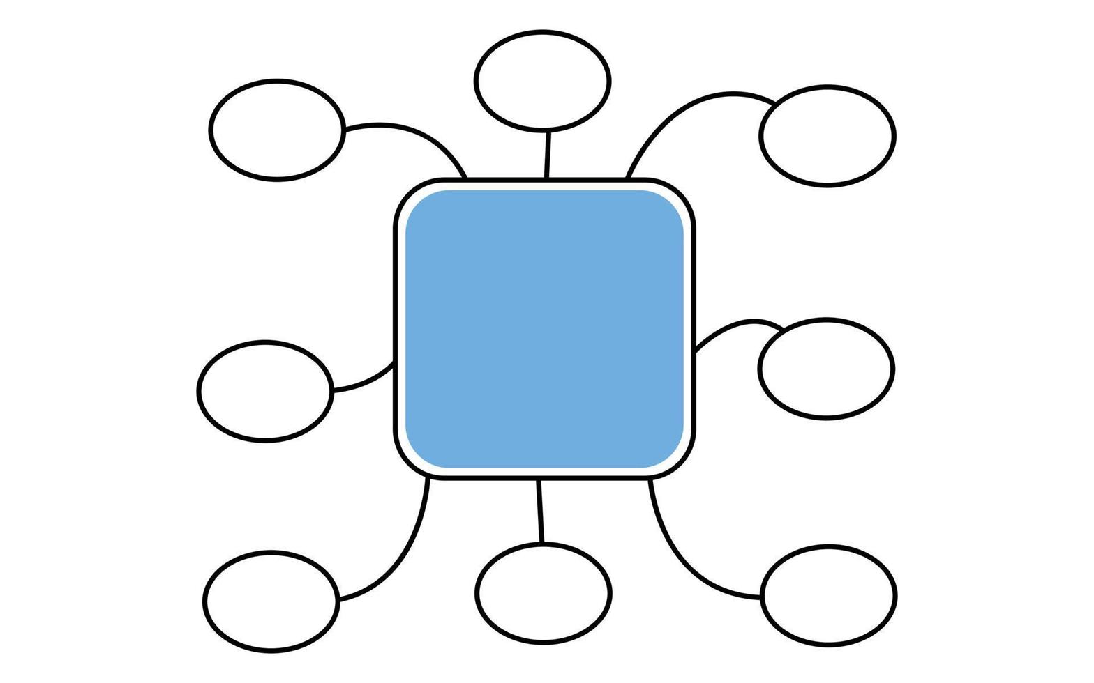 illustration vectorielle créative du modèle d'infographie de carte mentale isolé sur fond transparent avec place pour votre contenu. vecteur