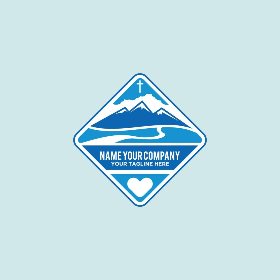 création de logo d'emblème de montagne vecteur