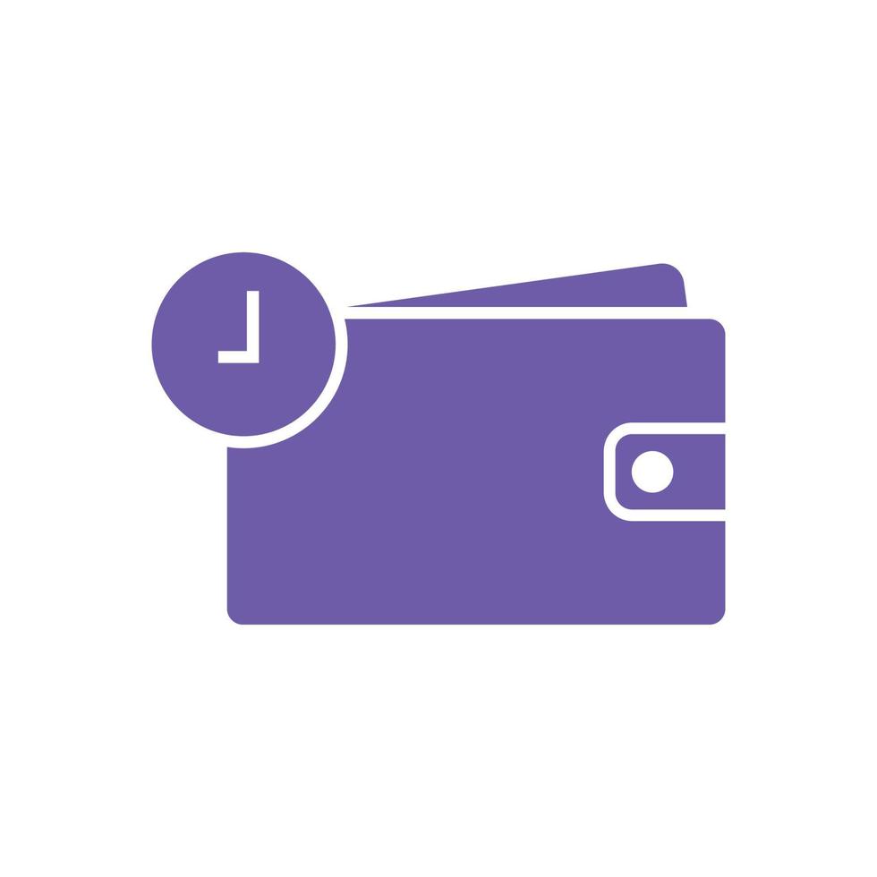 illustration de l'icône du portefeuille, paiement plus tard, shopping, dette. vecteur