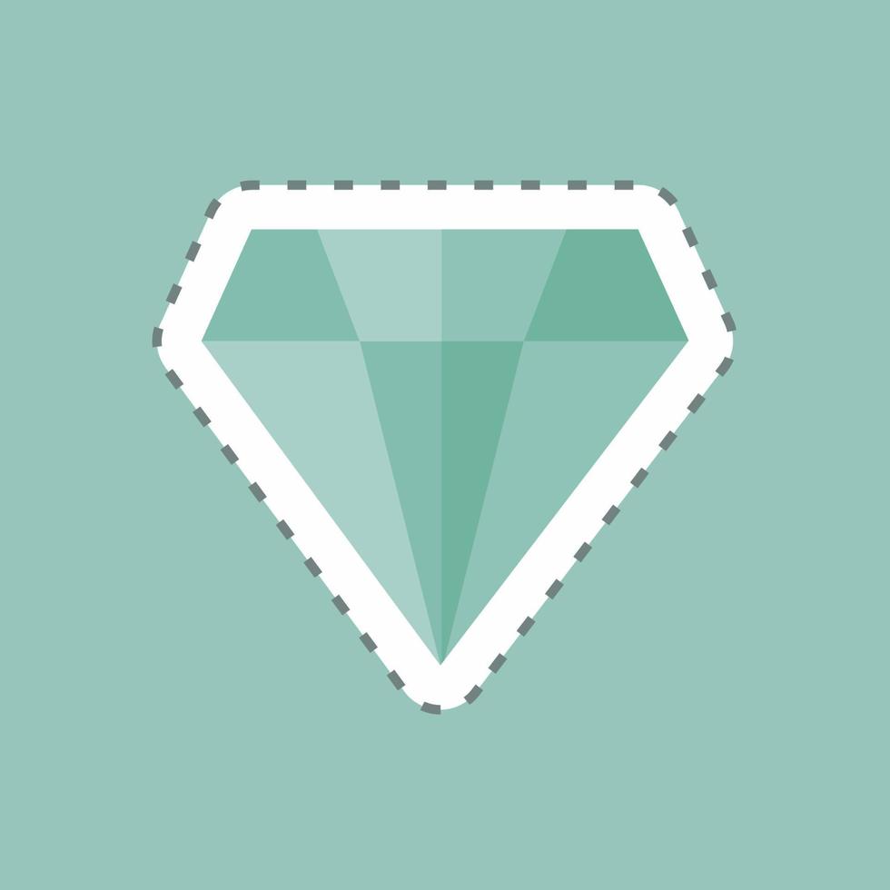 diamant de coupe de ligne d'autocollant. adapté au symbole de l'entreprise. conception simple modifiable. vecteur de modèle de conception. illustration de symbole simple